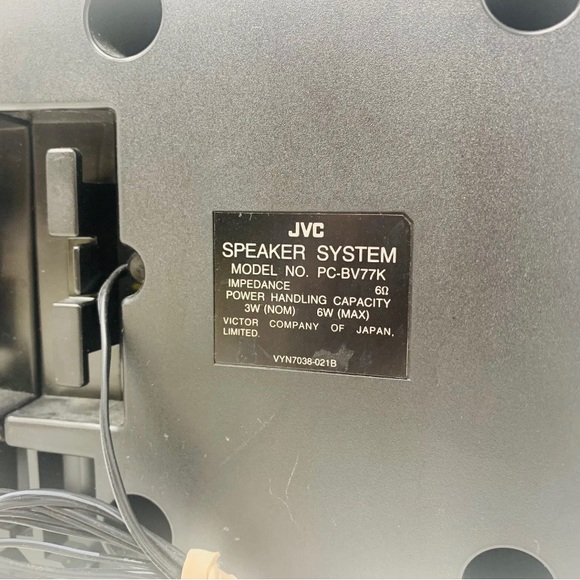 Vtg JVC Bookshelf 4'' Black Speakers PC-BV77K Boombox Bass Quality Tested x2 - Picture 5 of 11